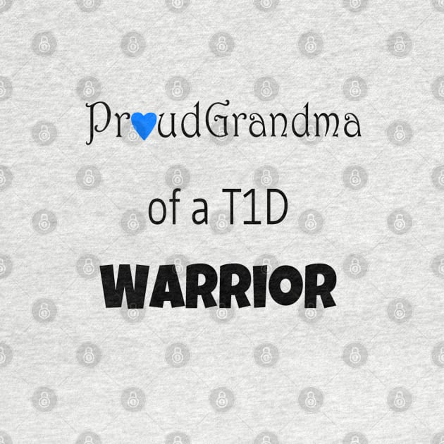 Proud Grandma - Black Text - Blue Heart by CatGirl101